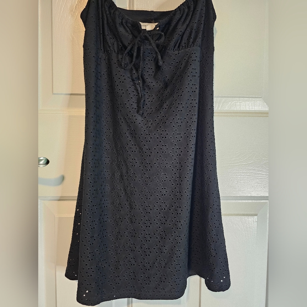 Aeropostale Black Eyelet Mini Dress Sz XS